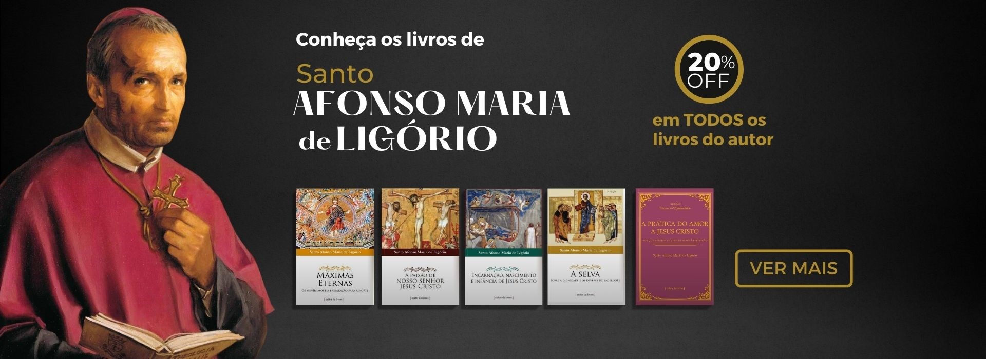 Santo Afonso Maria de Ligorio livros com 20% desconto